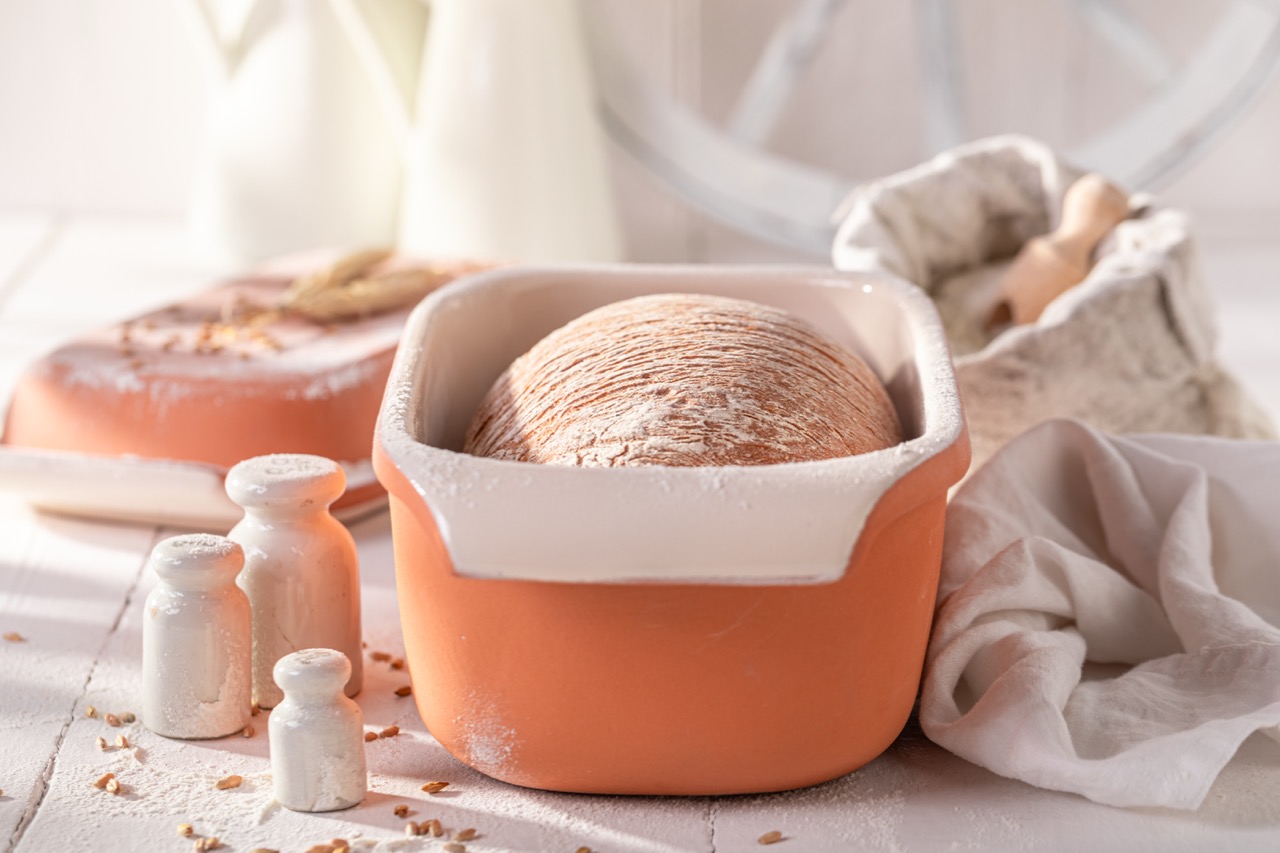 Homemade loaf of bread baked with homemade flour. zupa